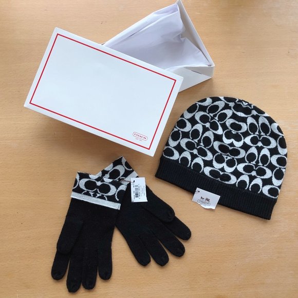 Coach hat and gloves set- New with tags and box